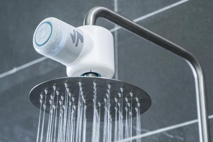Ampere's Bluetooth shower speaker is powered entirely by water