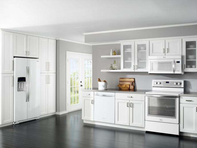 All-White Kitchen with White Appliances