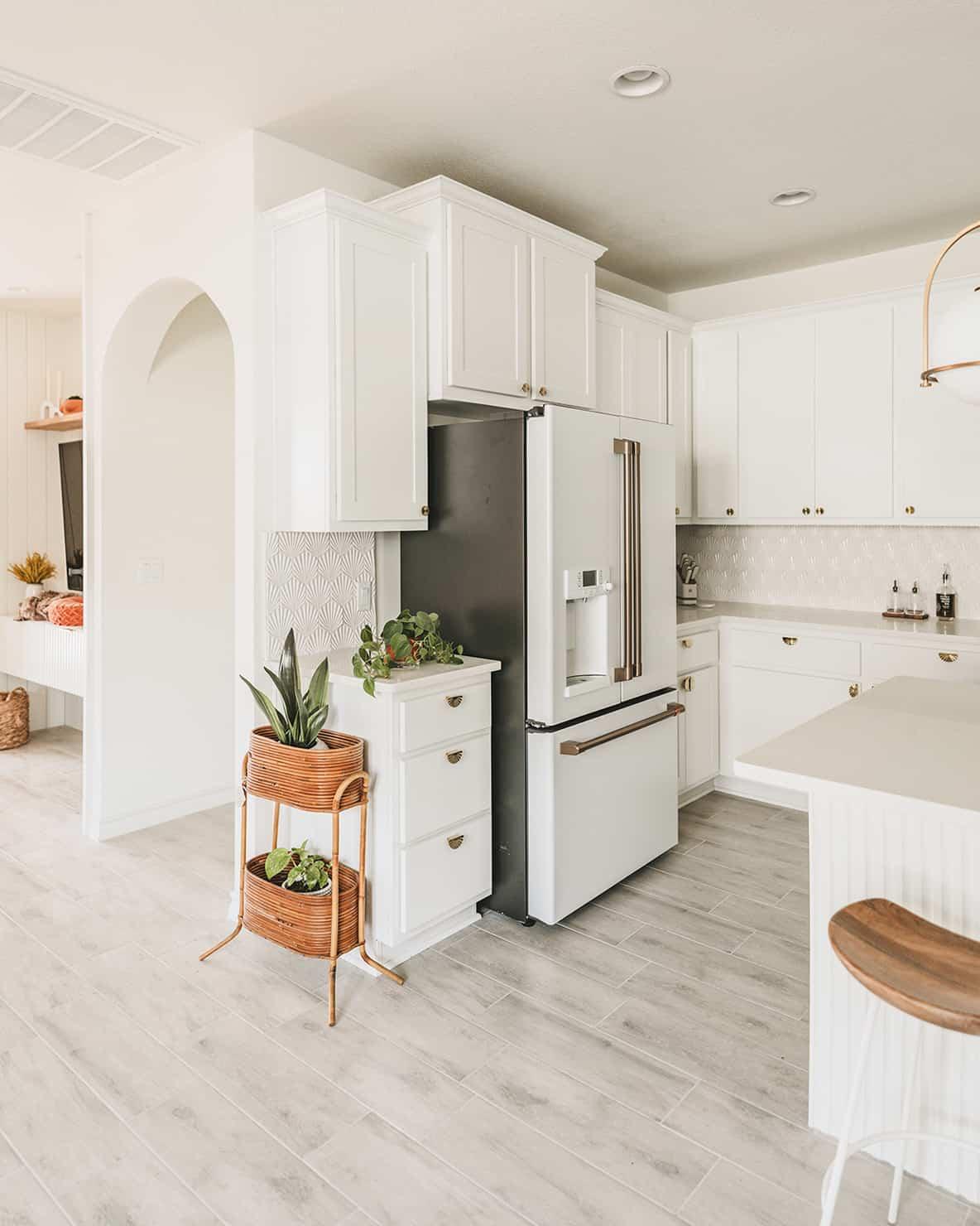 All-White Kitchen with White Appliances 