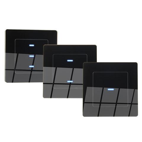 NEW Design Black smart wifi touch switch with glass panel Tuya smart switch, EU smart switch 86*86 switch touch switch - Buy China smart WIFI switch on Globalsources.com