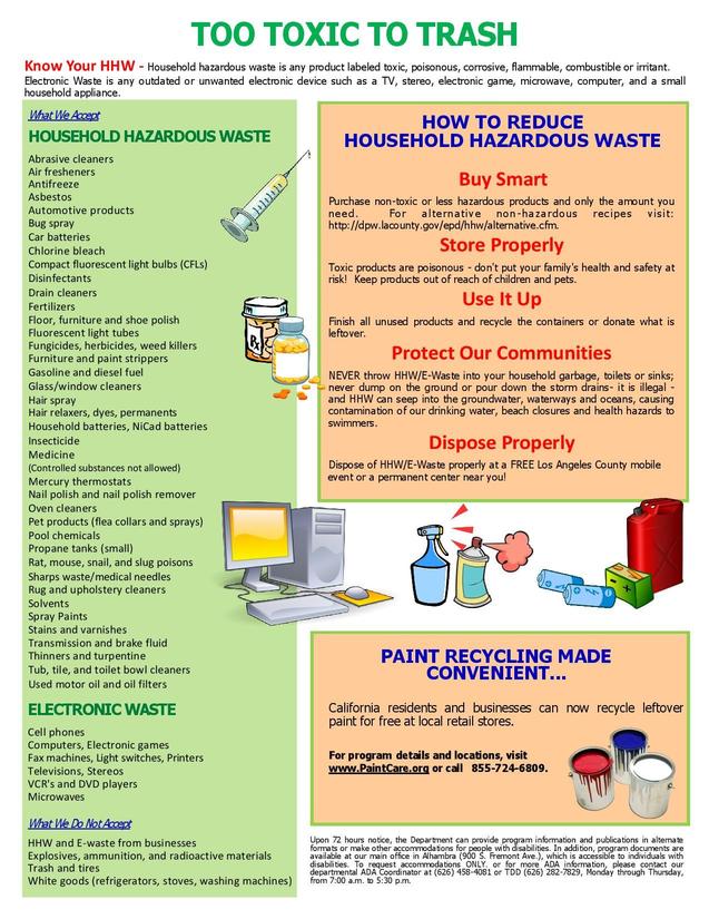 Dispose of household hazardous waste 