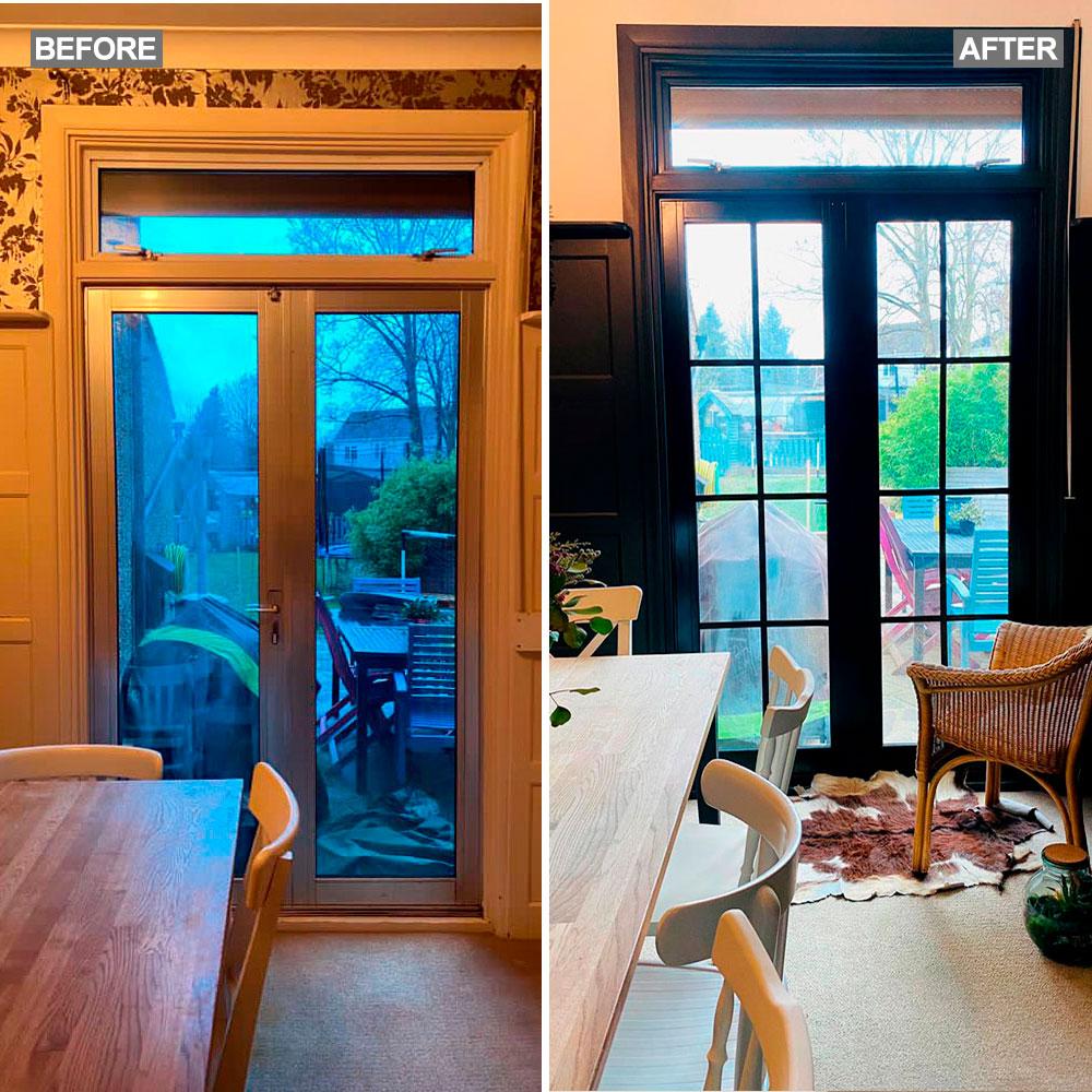 Savvy DIYer creates completely convincing Crittall-effect patio doors – for just £15!