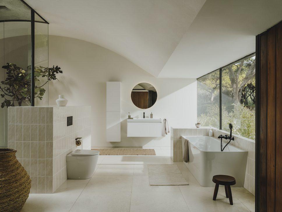 mediterranean lifestyle shapes roca ona complete bathroom collection 