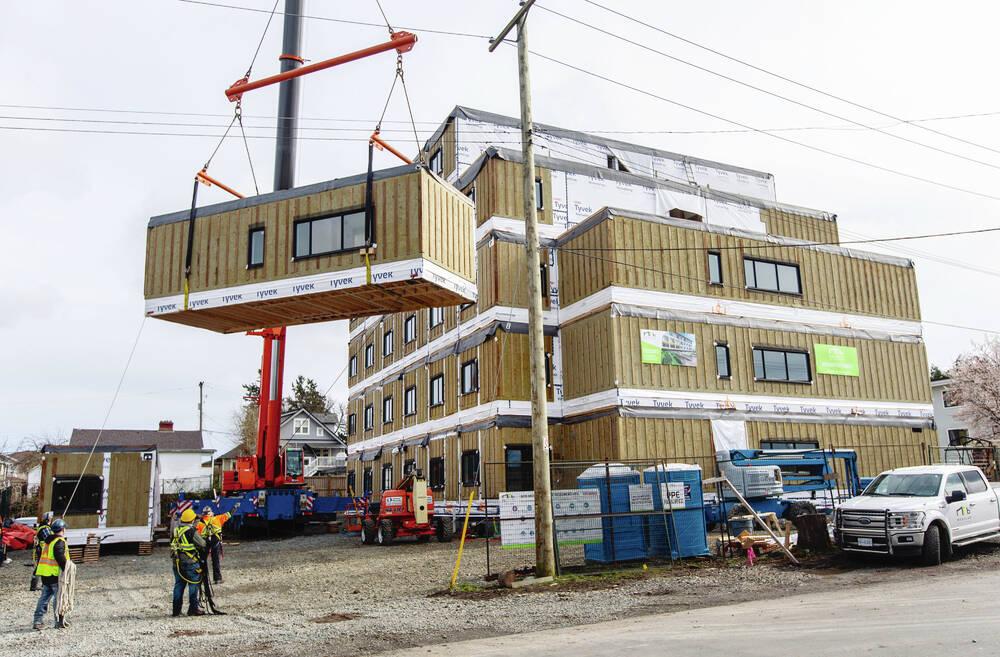 Modular housing project takes shape in Gorge-Tillicum area