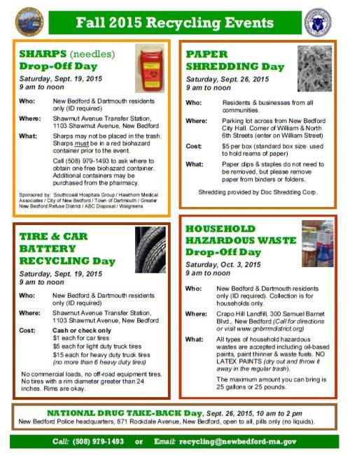 New Bedford to hold household hazardous waste drop-off day 