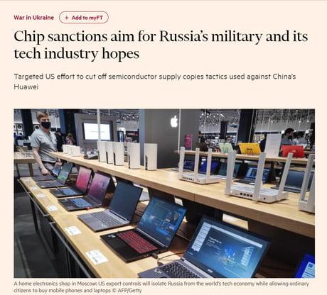 Chip sanctions aim for Russia’s military and its tech industry hopes