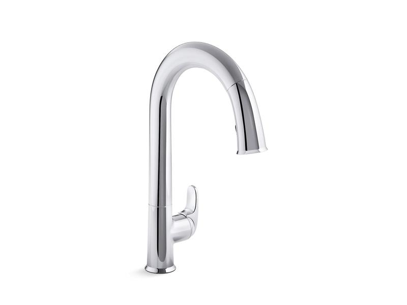 Kohler faucet with sweep spray speeds cleaning