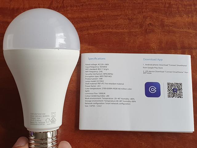 Review:  Connect SmartHome cool warm changeable white light bulbs 