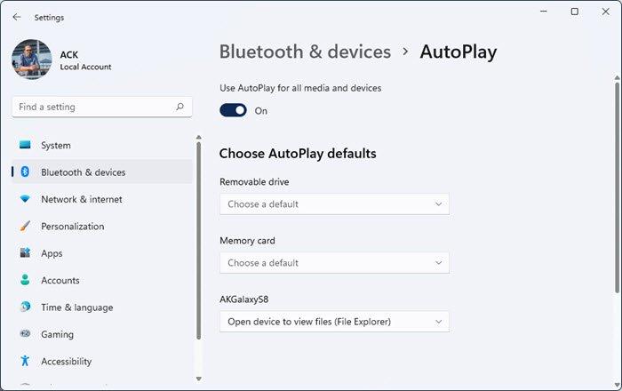 How to disable AutoPlay in Windows 11