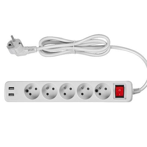 Power strip, EU/French 5 outlets multiple extension sockets power strip with USB ports, outlet extension cord extension socket - Buy China extension cord on Globalsources.com