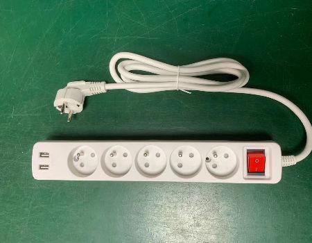 Power strip, EU/French 5 outlets multiple extension sockets power strip with USB ports, outlet extension cord extension socket - Buy China extension cord on Globalsources.com 