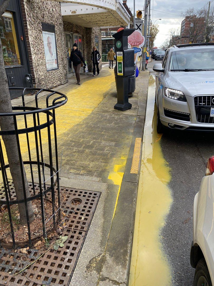 Residents seeing red after failed 'shop local' marketing scheme taints Roncesvalles Avenue yellow