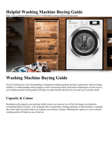 Your guide to buying a washing machine