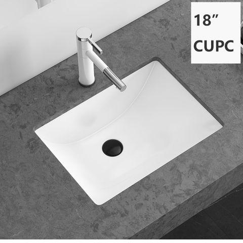 CUPC 18" Undermount Bathroom Porcelain rectangle ceramic wash Basin bathroom sink under counter, counter basin bathroom sink ceramic basin - Buy China ceramic basin on Globalsources.com