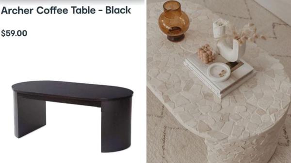 Mum transforms basic coffee table from Kmart into stylish piece using products from Bunnings