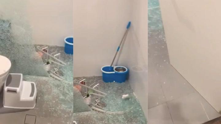 Mum's terror after glass shower screen 'explodes' while family are sleeping