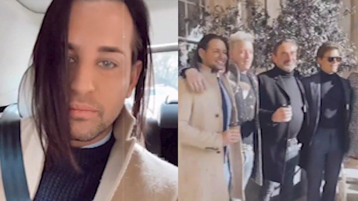 Ollie Locke looks worlds away from his MIC days as he attends Cheltenham with husband