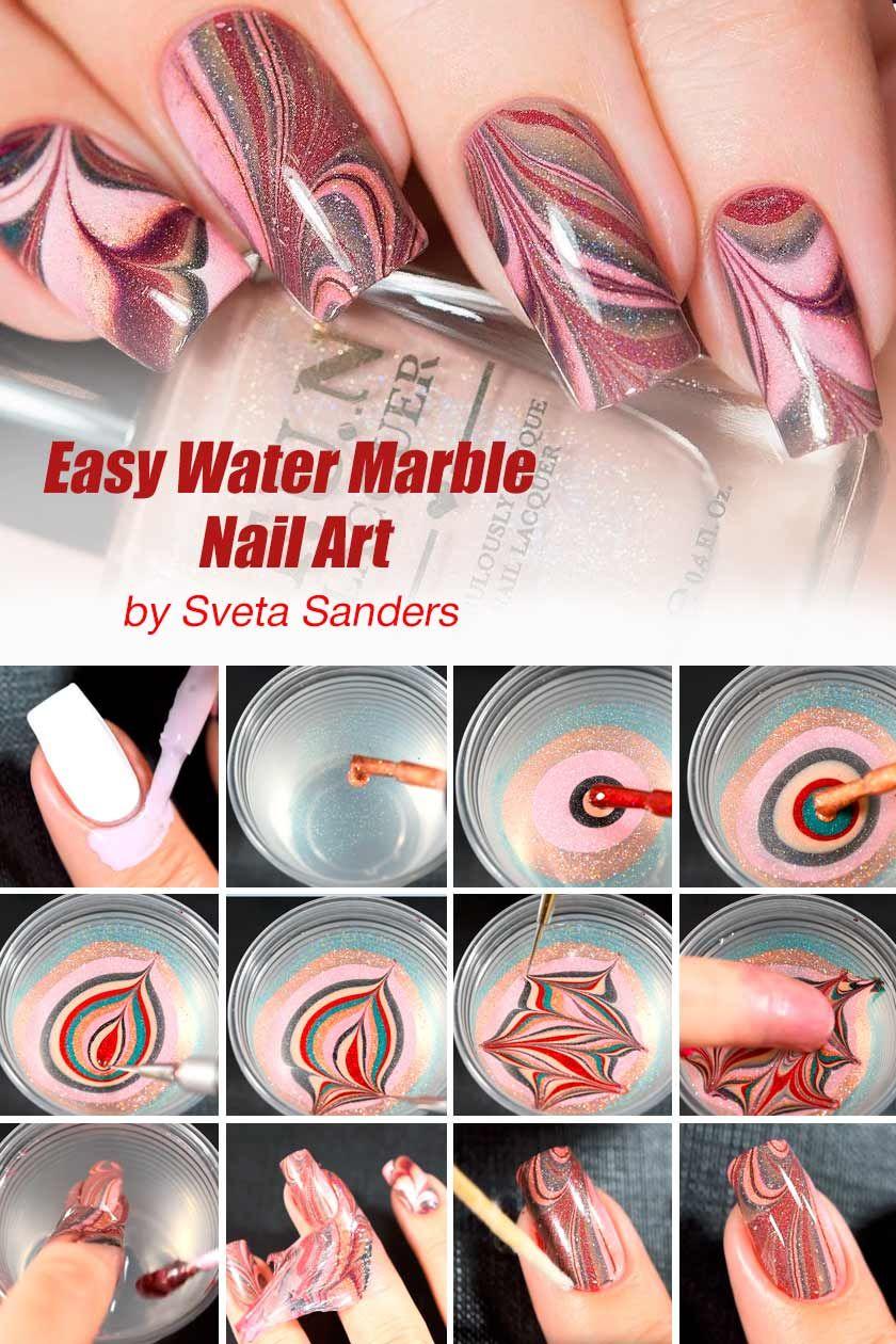 How to DIY Water Marble Nails at Home, Step By Step in 2022 