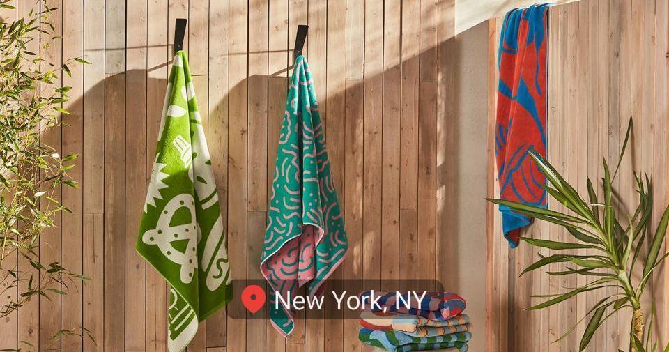 Brooklinen just dropped a line of beach towels that’ll put you in a summer mood