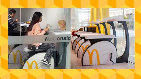 McDonald's installs exercise bikes for customers to burn calories while munching burgers 