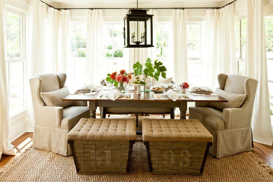 Casual dining rooms welcome guests, residents