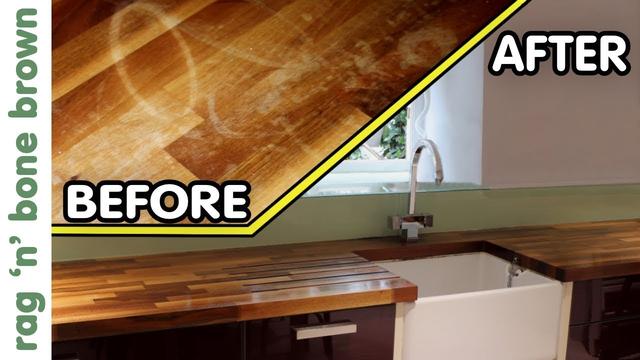 How do I remove stains from my kitchen worktop?