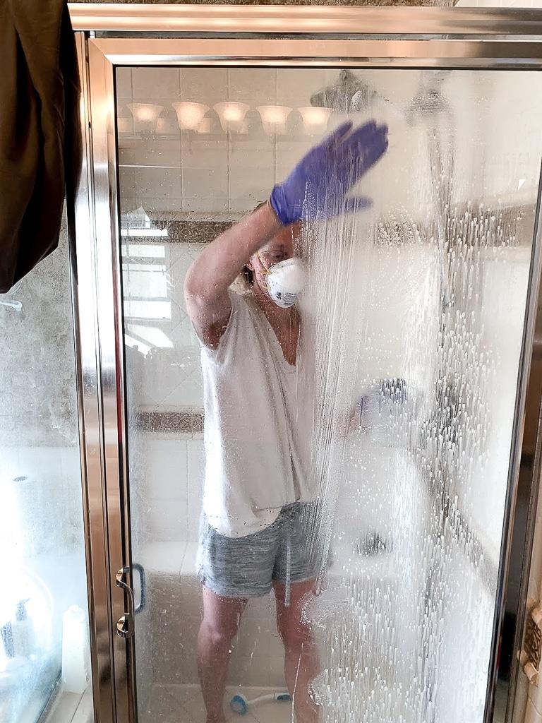 Top tip is the 'only way' to remove marks from the glass shower door