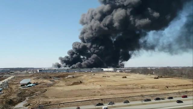 Crews battle fire at Walmart warehouse near Indianapolis 