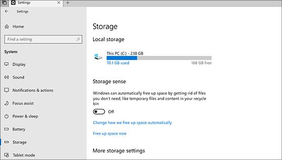 How much free storage space have you got on your PC? 