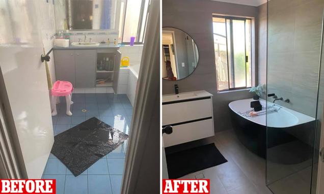 Mum saves thousands on bathroom makeover using £1 tiles from discount store 