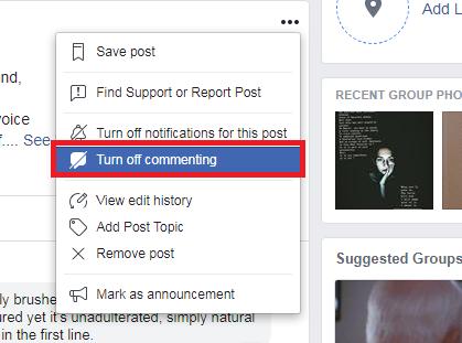 How to Turn Off Comments on a Facebook Post 