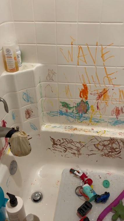'I bought washable crayons for my son to use in the bath - it won't come off' 