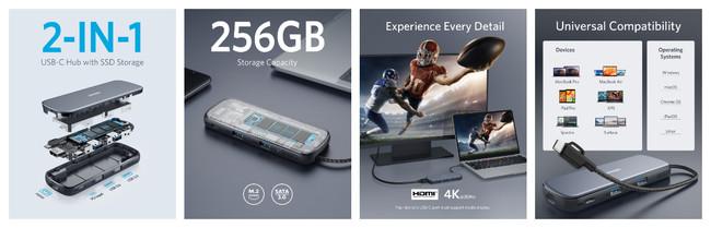 【Anker】USBハブとSSDストレージの1台2役！「Anker PowerExpand 4-in-1 USB-C SSDハブ（256GB）」を販売開始 企業リリース | 日刊工業新聞 電子版 
