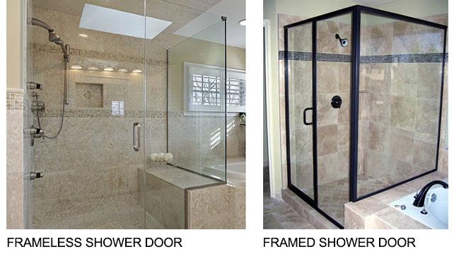 What is the difference between framed and frameless shower doors?