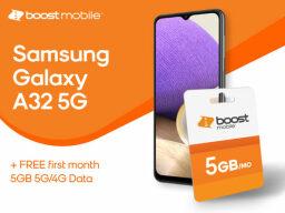 Snag this deal on a Samsung Galaxy A32 and a free month of Boost Mobile talk and text