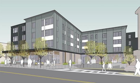 Residential building with lots of bicycle storage could replace vacant lot on Bowdoin Street in Dorchester 