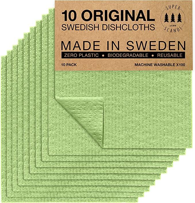 These reusable Swedish dishcloths helped me significantly cut down on my paper towel waste, plus they're compostable
