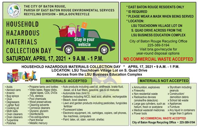 Hazardous Material Collection Day set Oct. 30 in Brusly 