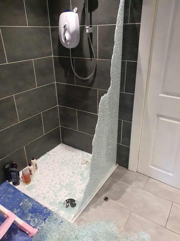 Scots tot narrowly avoids 'serious' injury after glass shower screen explodes into tiny pieces