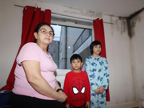 Mum and disabled daughter 'forced to scrape off' black mould growing on bedroom walls