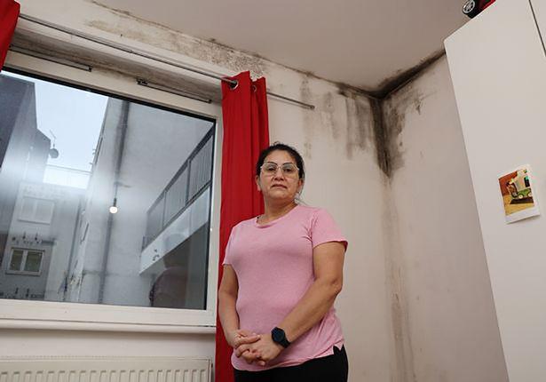 Mum and disabled daughter 'forced to scrape off' black mould growing on bedroom walls 