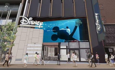 A 440-inch ultra-LED vision welcomes you. Japan's largest Disney store in Shinjuku