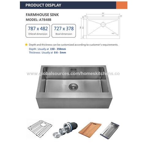 Under Counter Farm House Sink 7848 16/18gauge Basin Hand Sink Stainless Steel Manquare Silver, Basin Hand Sink single bowl double sink - Buy China Farm House Sink on Globalsources.com 
