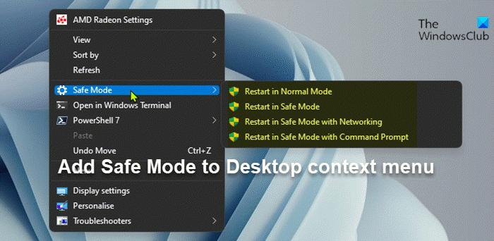 How to add or remove Default Apps from Desktop context menu in Windows 11/10 
