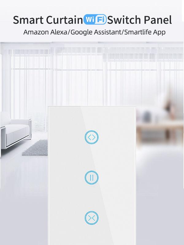 US 1800W Smart Curtain Switch Glass Panel App Remote Control Works With Alexa Electric Curtain, US curtain switch wifi switch smart rolling gate switch - Buy China smart curtain switch on Globalsources.com 