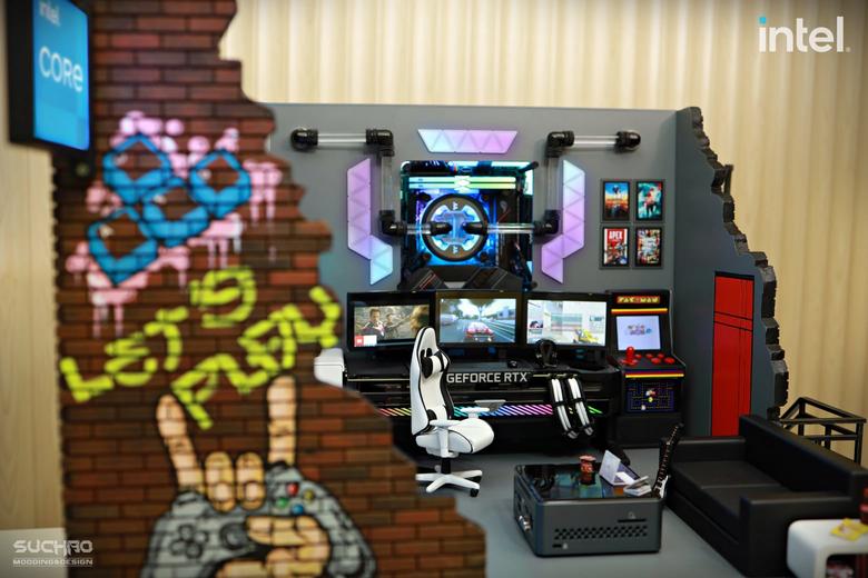 There's a gaming PC hidden inside this incredible gaming den diorama 