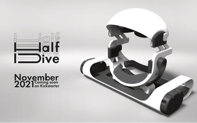 寝ながらの使用に最適化した世界初のVRデバイス「HalfDive」Kickstarterで支援者を募集 12月16日の夜からスタート 