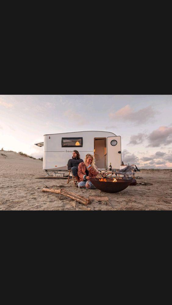 Adorable Beachy camping trailer roams like a motor-less VW surf van