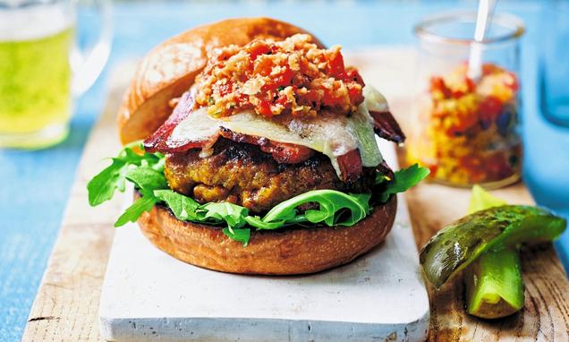 Pork and Chorizo Chile Burger 