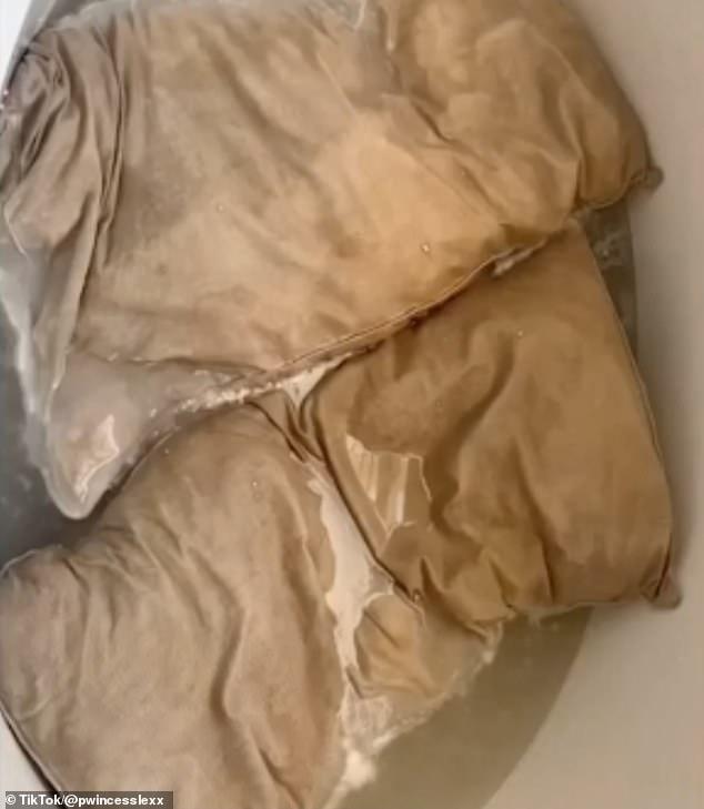 Wife is shocked by amount of dirt she extracts from her husband's favourite pillows